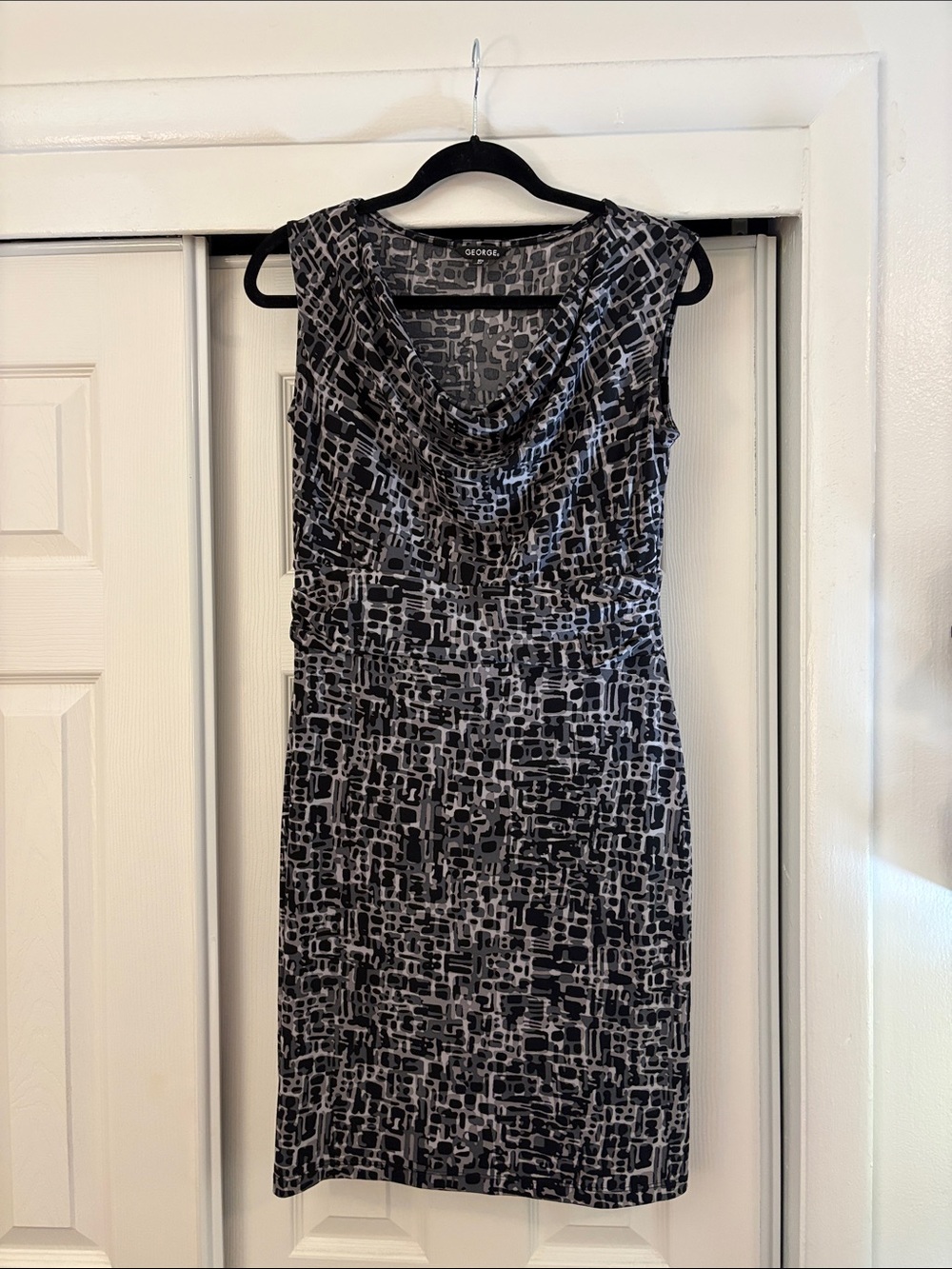 George Black & Gray Cowl Neck Midi Dress